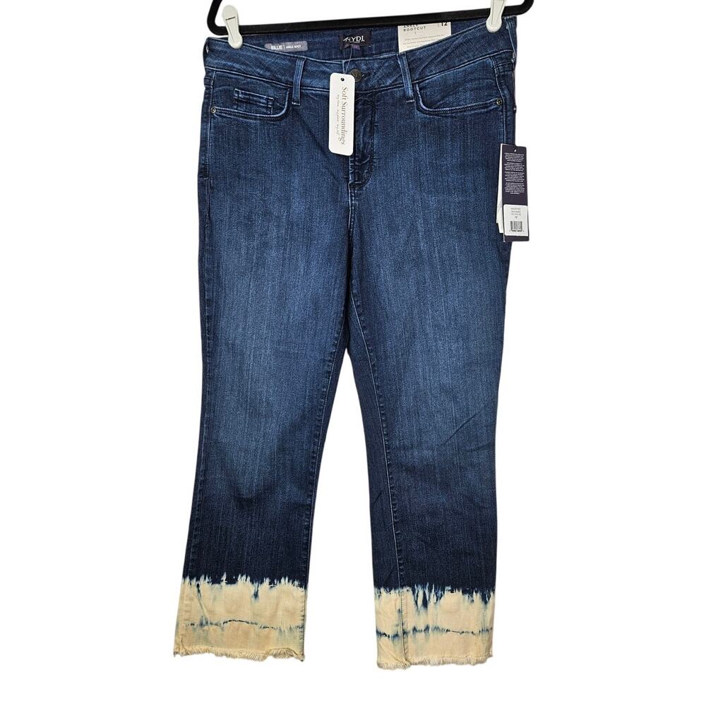 NEW NYDJ Soft Surroundings Sz 12 Billie Ankle Boot Dip Dyed Skinny Jean Stretch